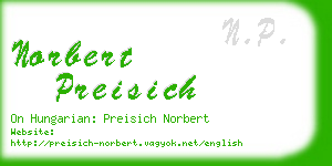 norbert preisich business card